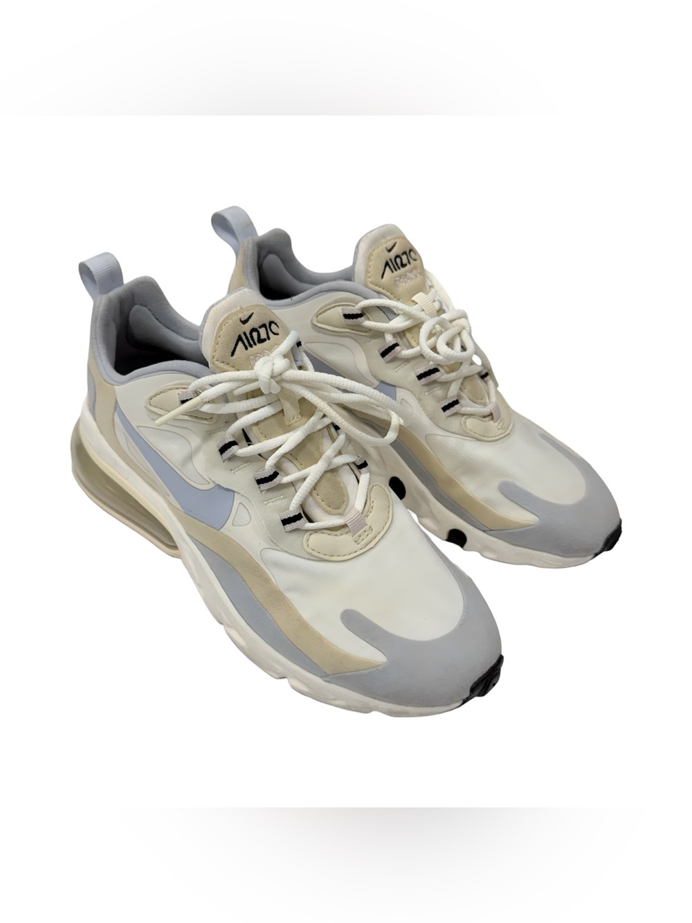 Nike Air Max 270 React Women’s Sneakers — White, Light Gray, Cream